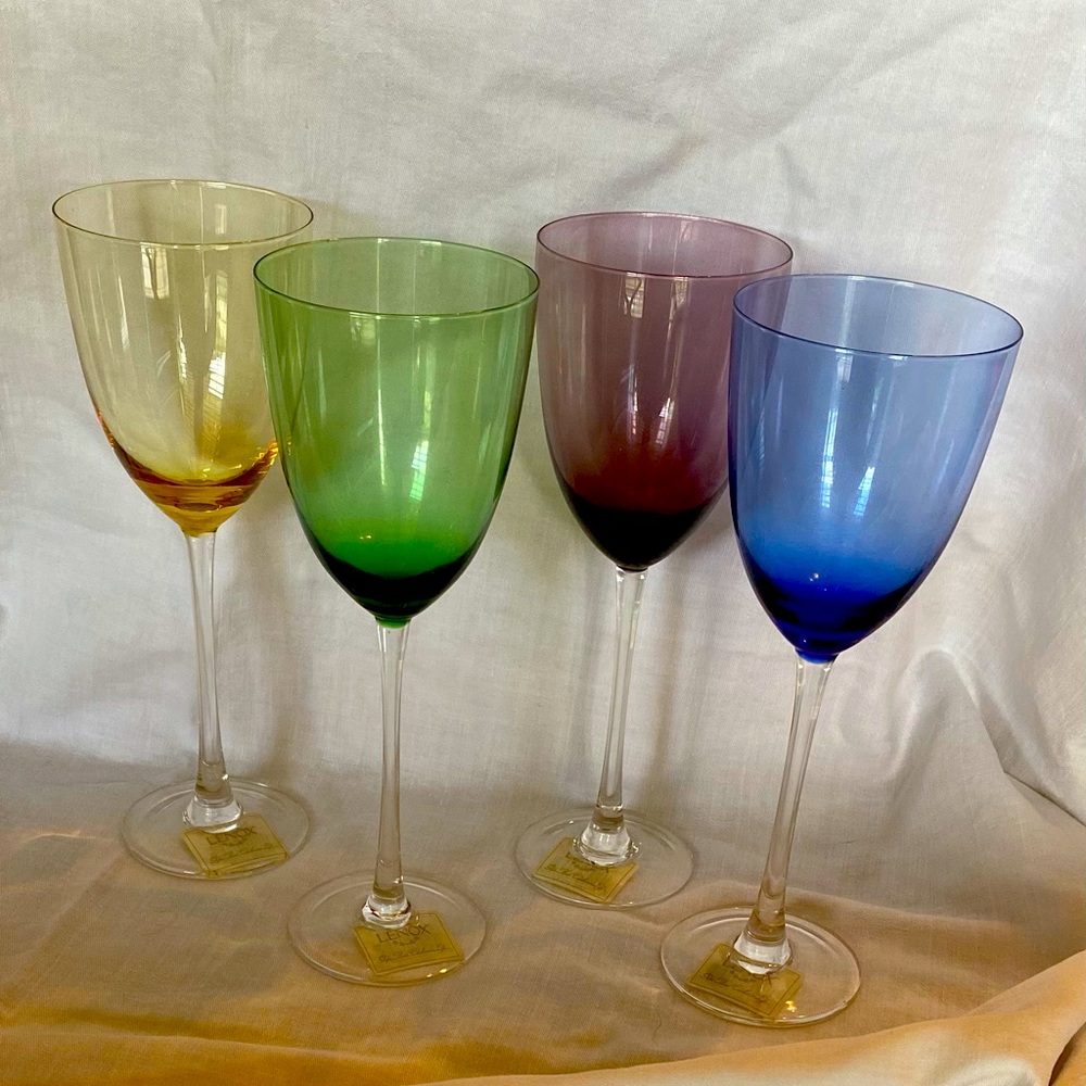 Lenox Assorted Color Gems Crystal Wine Glasses
